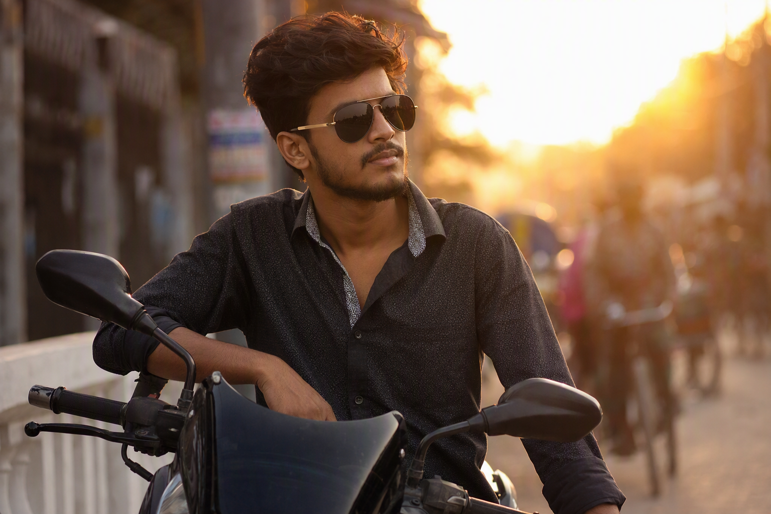 Polarized Dipspriha sunglasses against a bright road